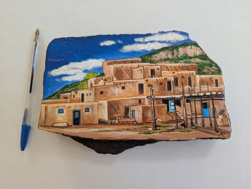 Taos Pueblo Acrylic Painting