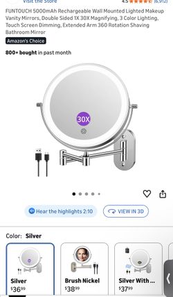 5000mAh Rechargeable Wall Mounted Lighted Makeup Vanity Mirrors