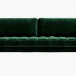 Rove Concepts Luca Modern Classic Moss Green Tufted Soft Velvet Sofa couch