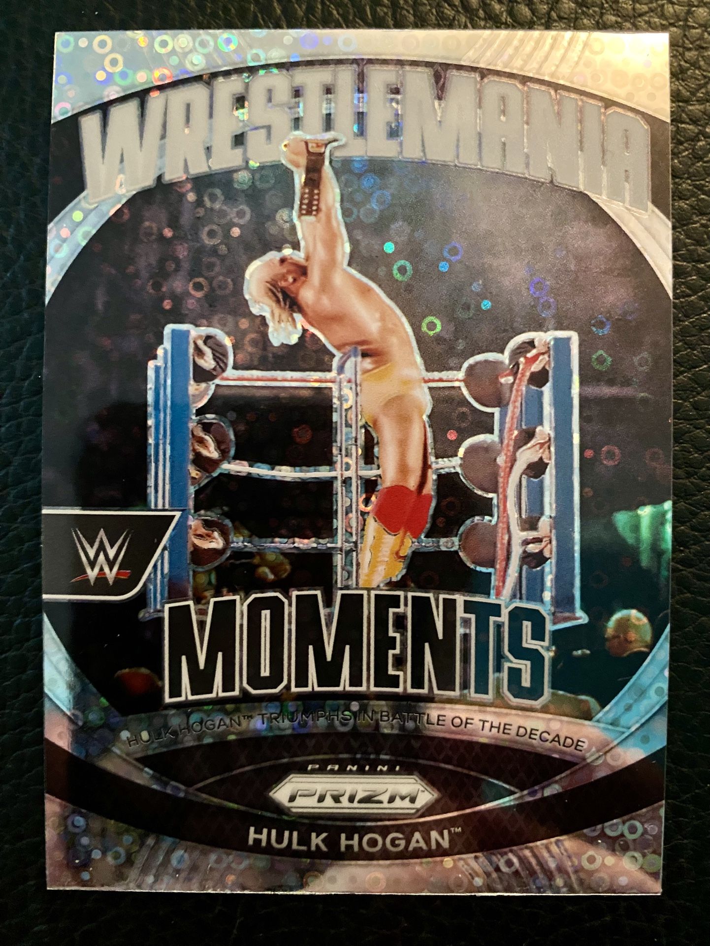 Hulk Hogan 2024 Panini Prizm WWE #19 WRESTLEMANIA MOMENTS DISCO PRIZM!
