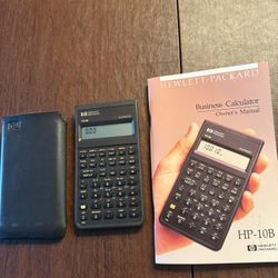 Vintage HP 10B Business Calculator With Sleeve And Book