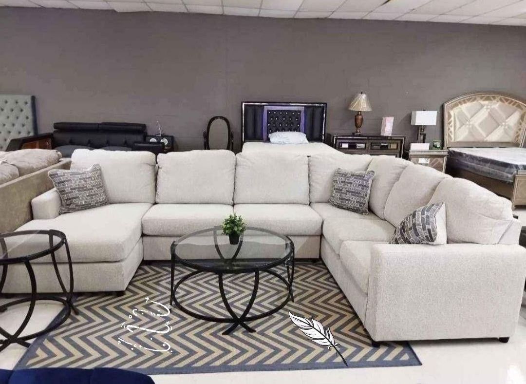 🧸$10 PAYMENT👌HOT DEAL 🤝Edenfield Linen 3 Piece Sofa With Chaise/Other Color Charcoal
