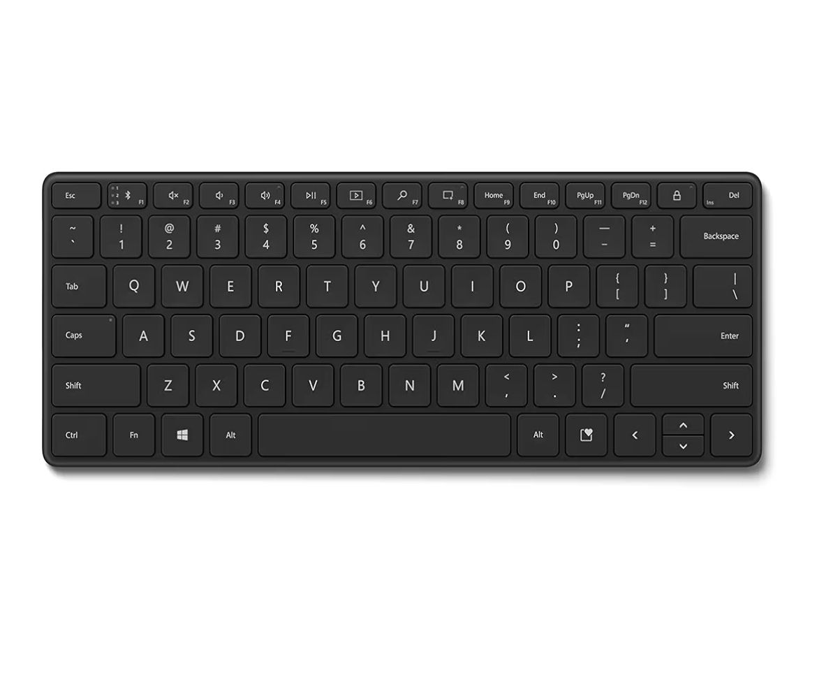 Microsoft Designer Compact Keyboard - Matte Black. Standalone Wireless Bluetooth Keyboard. Compatible with Bluetooth Enabled PCs/Mac
