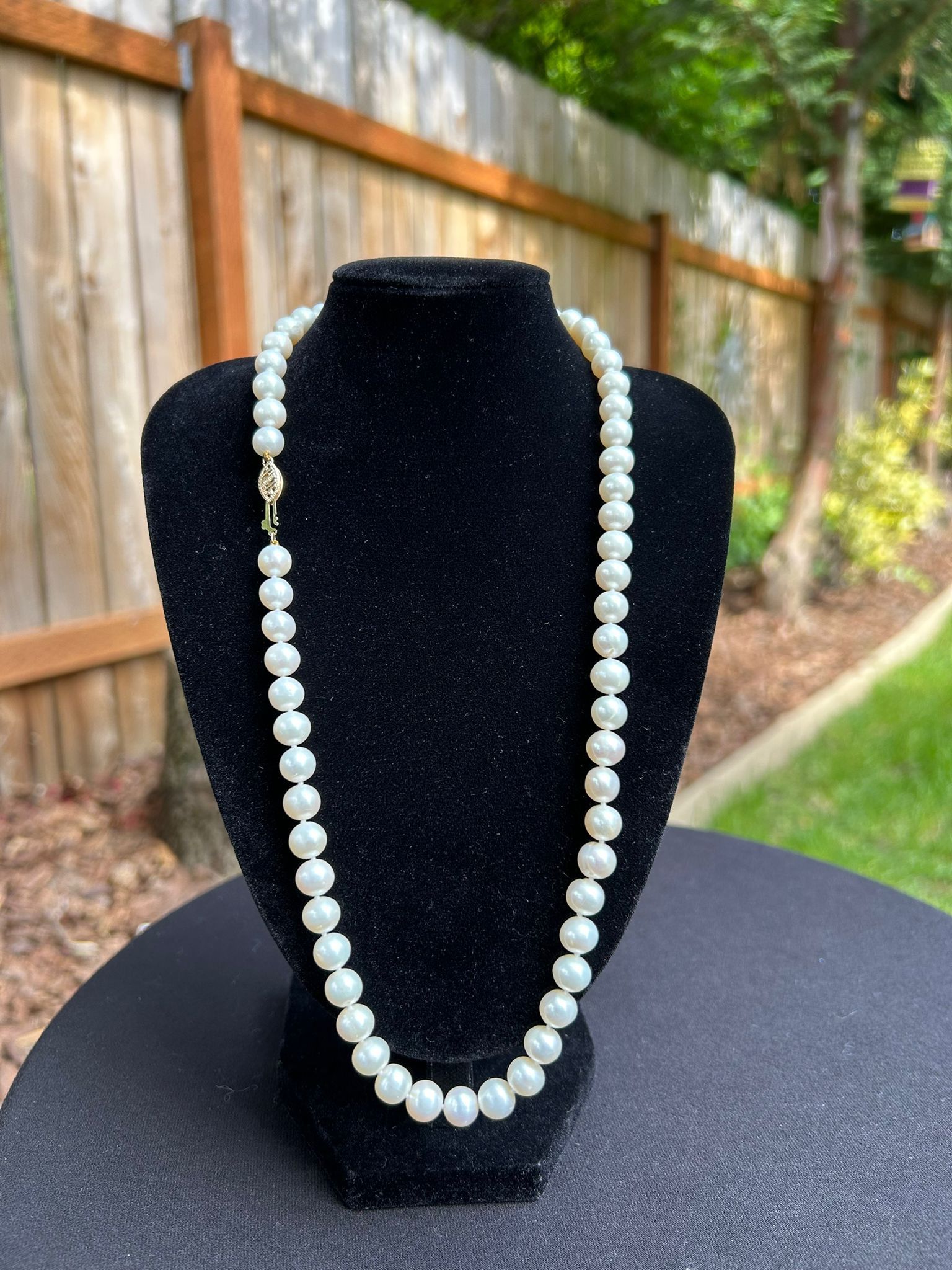 Freshwater Cultured Pearl Necklace with 14K Gold Clasp – Elegant, Classic Style