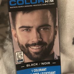 1 COLOR FOR HIM BRUSH IN COLOR GEL BLACK MUSTACHE BEARD SIDEBURNS 