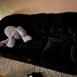 Black Suede Couch   