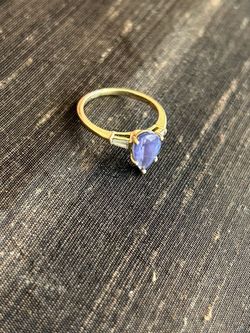14k gold purple stone ring