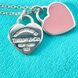 Double Heart Pendent -pink