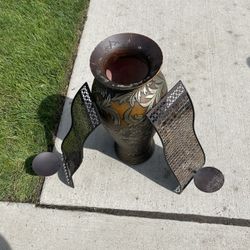 Two candle holder and a vase matching set