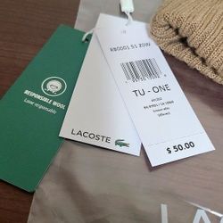 Lacoste 100% Wool Hat O/S w/Tags