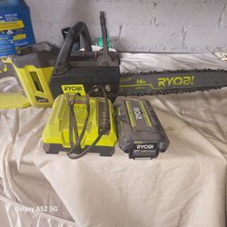 Ryobi chainsaw and weedwacker