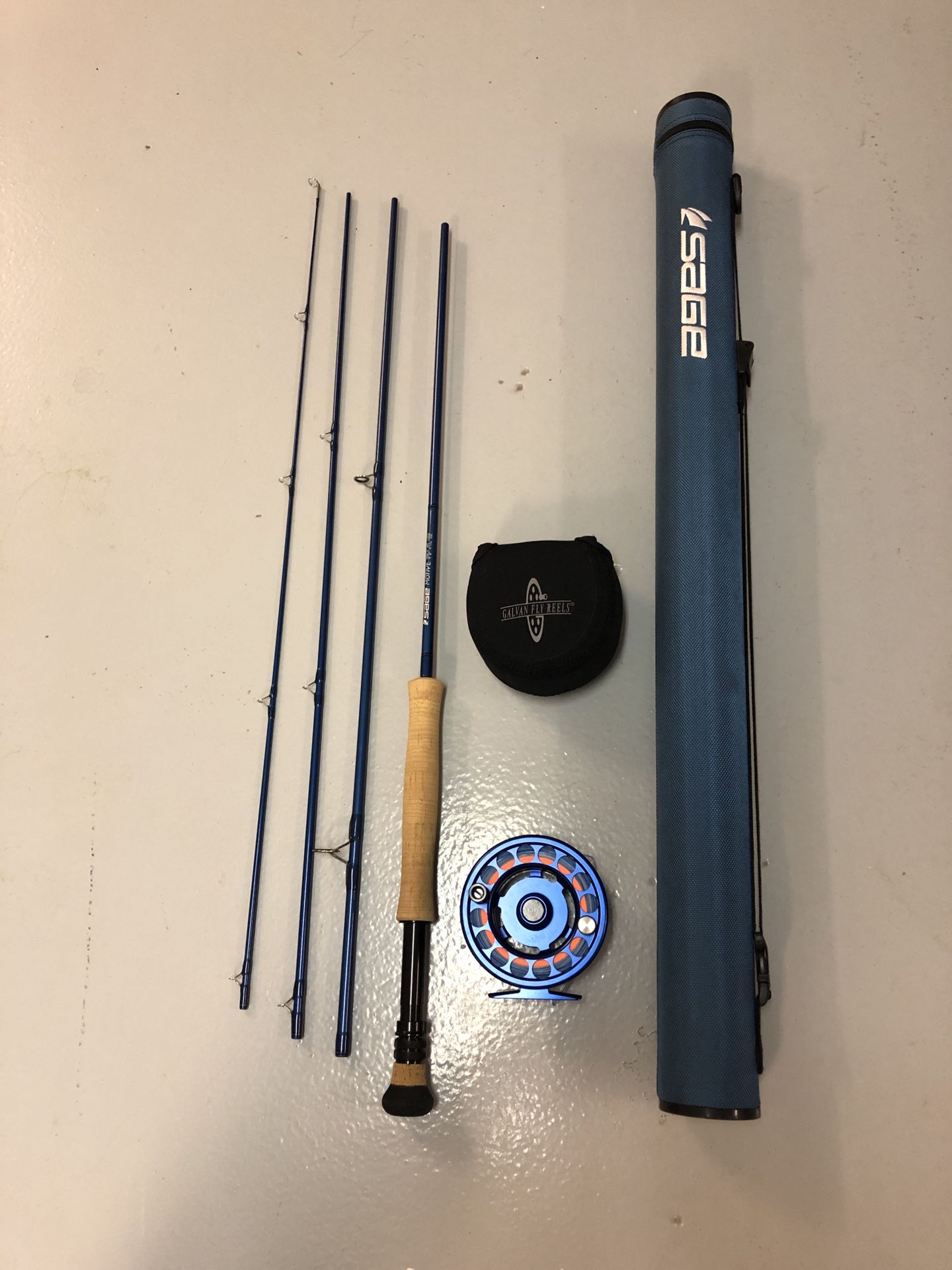 Saltwater Fly Rod Set Up.  Sage Rod with Galvan Reel