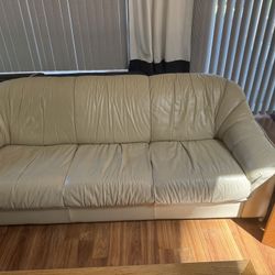 Leather Cream Sofa