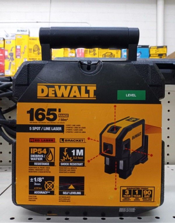 DEWALT 165' Range/50m 5 Post/ Line Laser
