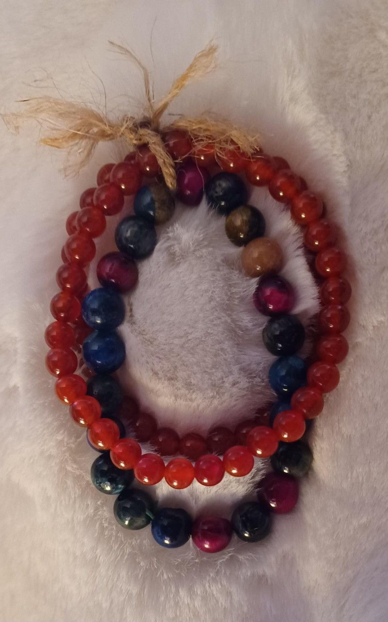 NEW UNIQUE BIRTHSTONE GEMS JEWELRY JULY CARNELIAN WITH AGATE, BRACELET, NECKLACE GEODE!