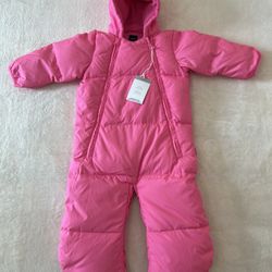 New, Pink Down Fill Warm snowsuit Size 3-6M