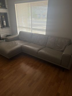 Living Spaces Leather Couch