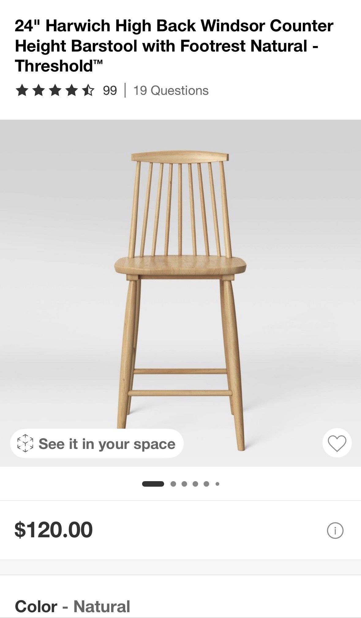 Pair Of Harwick Barstools in Natural color