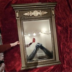 Large Ornate Bombay Company Wall Mirror – Neoclassical / Empire Style Statement Piece (45” Tall)