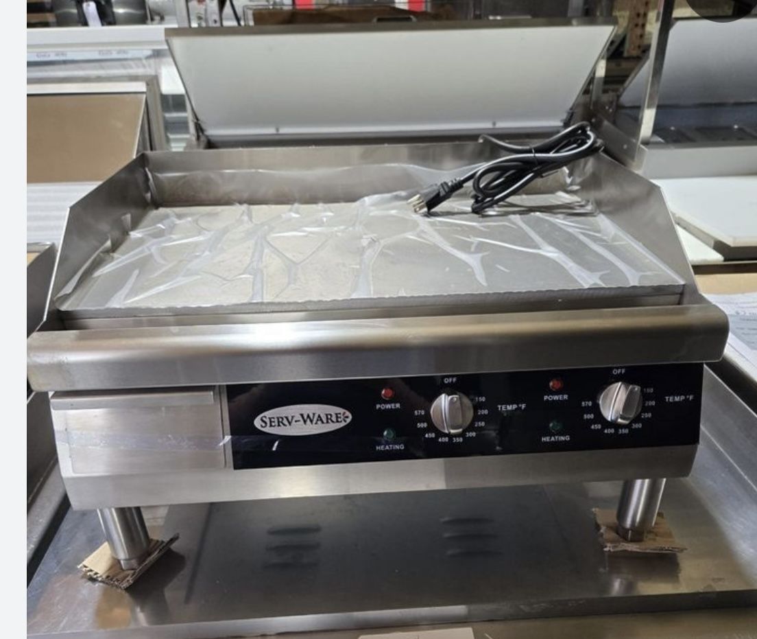 🔥Serv-Ware ETG-24 24" Countertop Electric Thermostatic Griddle, 24” x 15.5” Surface, 208V🔥