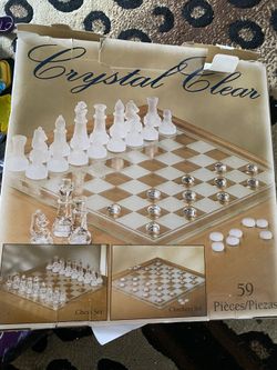 Crystal Clear Chess And Checkers Set 
