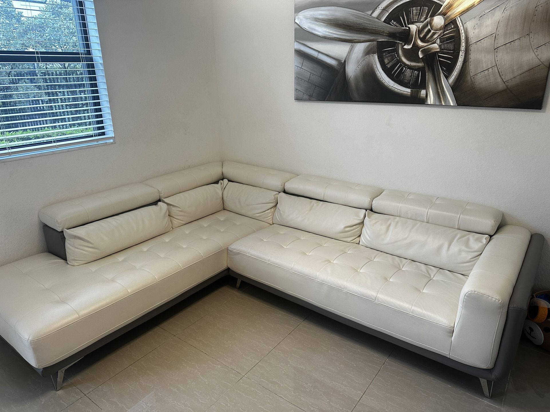 Uptown Loft White 2 Pc Sectional