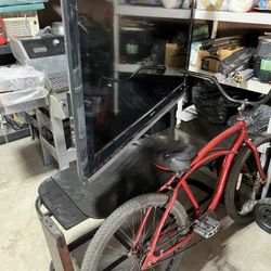 Tv Television Stand Wooden Glass And Metal Entertainment Center