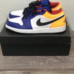 Air Jordan 1 Low White Deep Royale Blue Size 11.5 With The Original Box