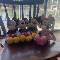 3 Mickey Mouse and 1 Minnie Mouse