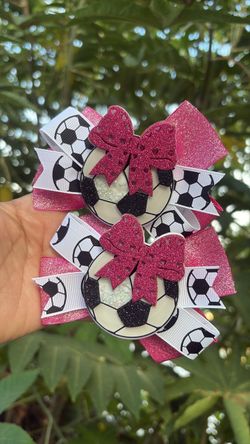 Soccer hair bows
