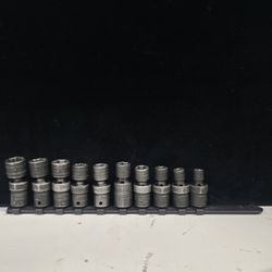 Snap On IBFM 10pc. 3/8” Drive Metric Impact Swivel Socket Set W/ Holder 