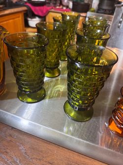 1960’s Indiana Glass / Colony Whitehall  Cubist Avocado color