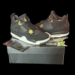 Air Jordan 4/fours Retro “Royalty” – Black/Gold – Great Condition – Size (6.5 men’s) (7.5 women’s)