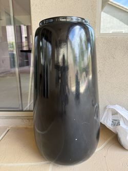 Large Black Ceramic Floor Vase – Modern Decorative Vase for Home & Patio
