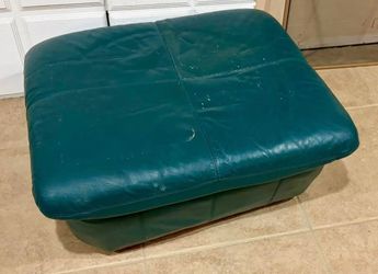 Green Leather Ottaman