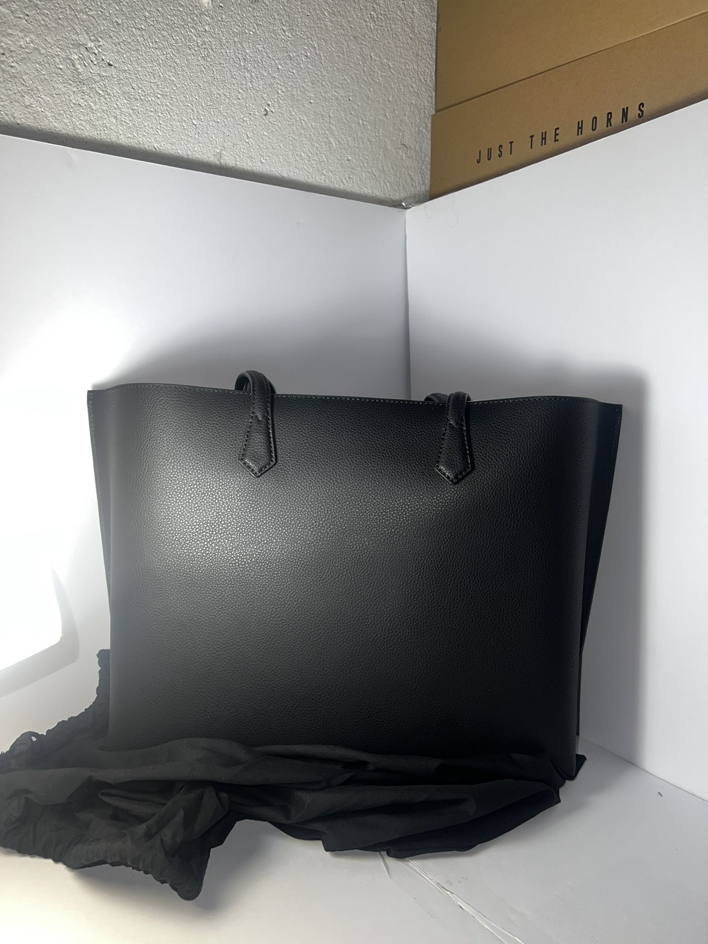 Brand New Quince Italian Leather Triple Compartment Shopper Tote Triple Black $190