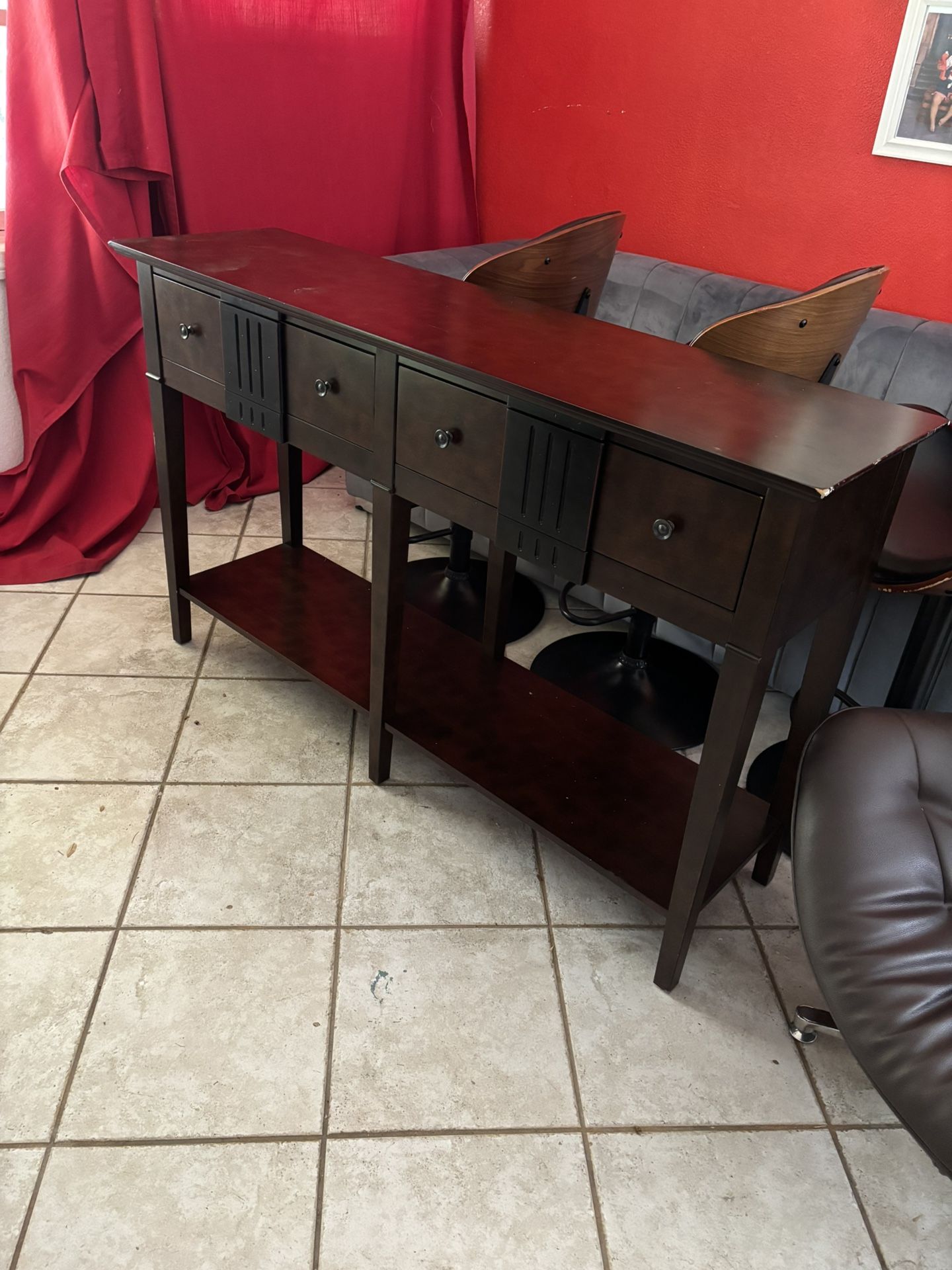 Pier 1 Imports Ashington Mahogany Brown Console Table