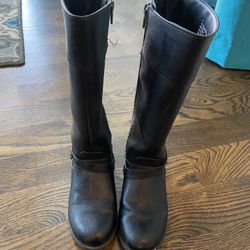 Girls Tall Black Boots, Size 2