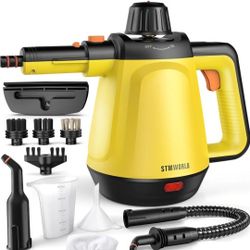 Natural Multi-Surface Handheld Steam Cleaner with 10 Accessories, 13.5OZ Pressurized Multipurpose On Demand Steam Cleaner for Home, Steamer