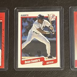 3 Deion Sanders Baseball Rookie Cards