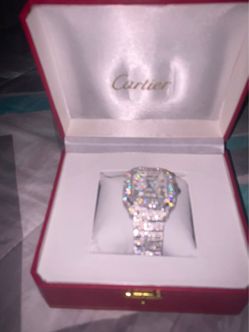 Cartier Santos Iced Out Diamond Watch