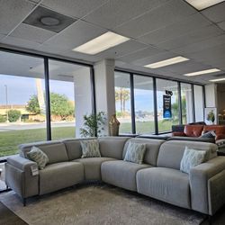 4-pc Fabric sectional w/ 2 power recliners - Adney 