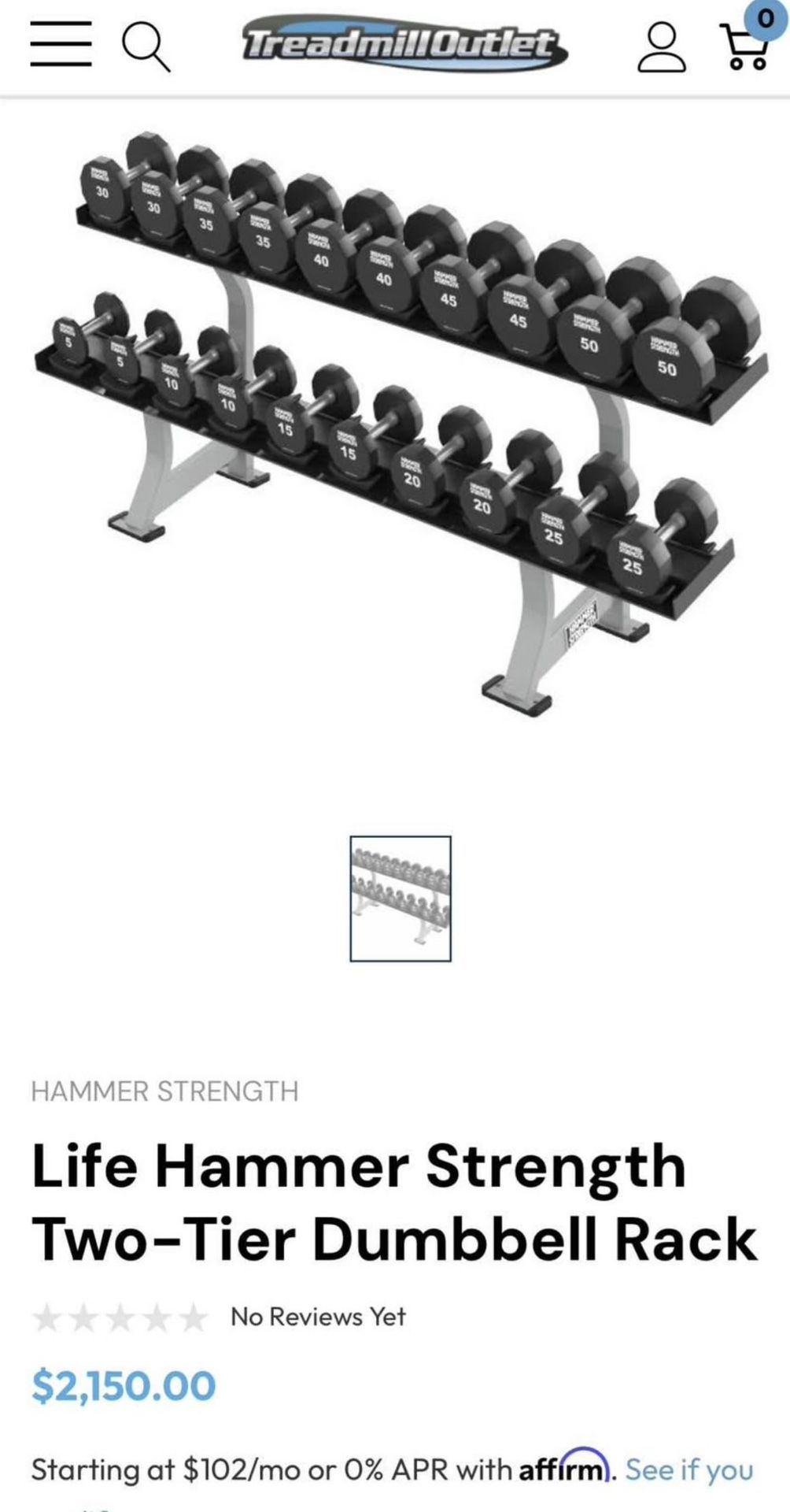 Hammer Strength 2 Tier Dumbbell Rack