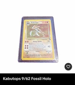 Kabutops 9/62 Fossil Holo
