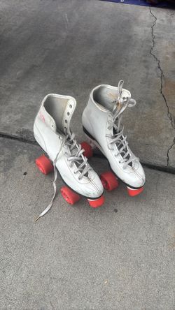 PINK / WHITE Roller Derry roller skates size 7
