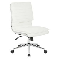 White Faux Leather Office Chair