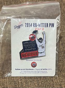 Dodgers Clayton Kershaw 2014 No-Hitter pin