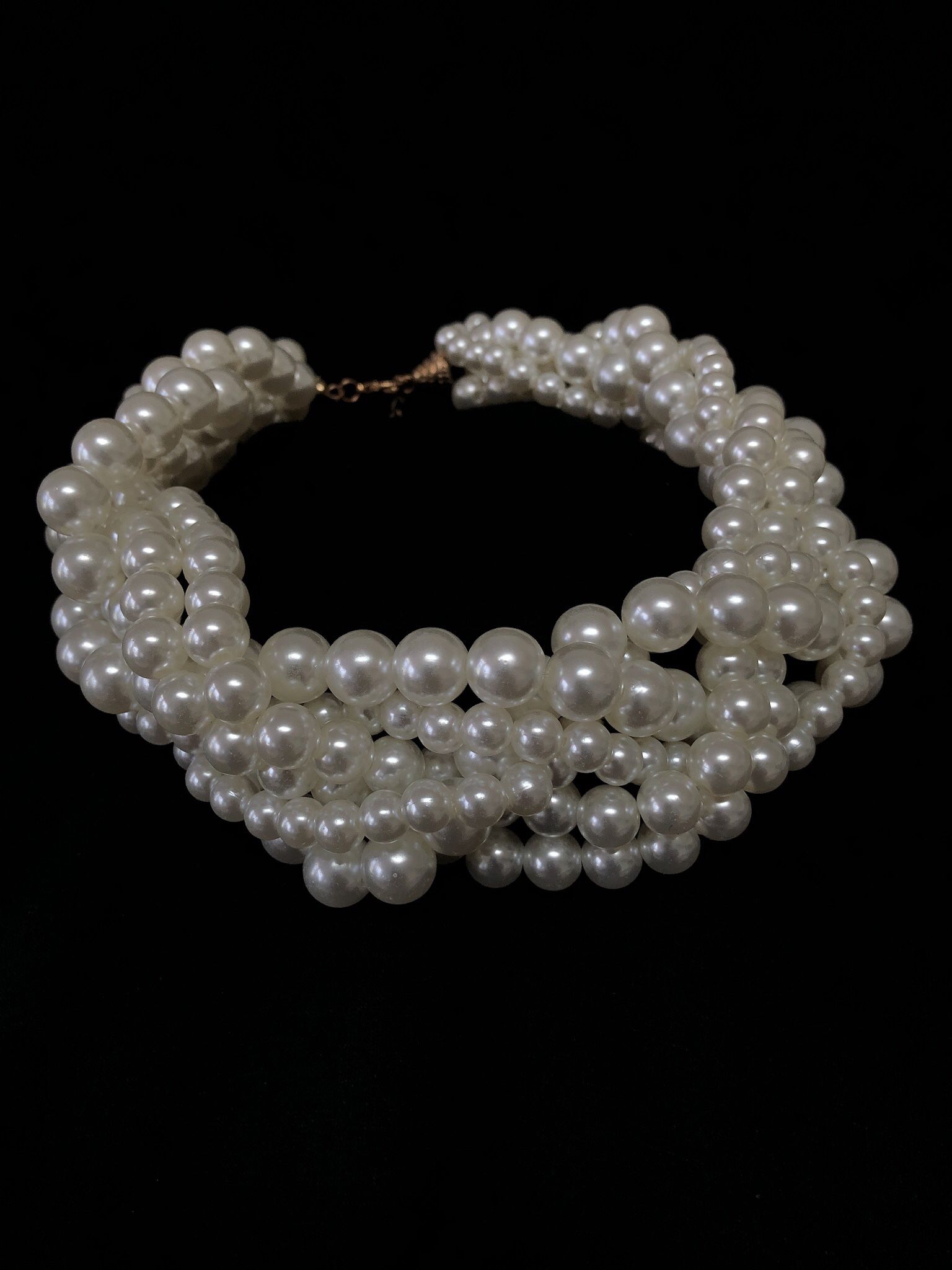 New!  Pearl Necklace - Multi Strands Of Simulated Pearls