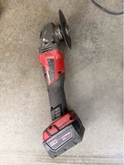 Milwaukee grinder & battery