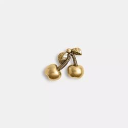 Coach Create Brass Cherry Fruit Screw Back Pin